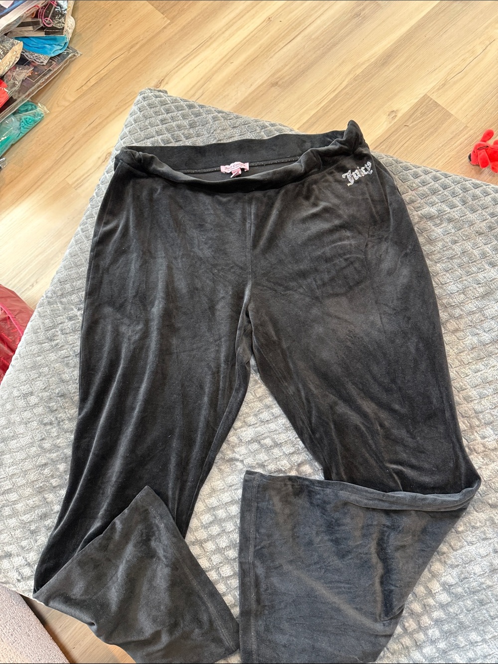 Juicy Couture Women’s Black Velour Joggers with Logo